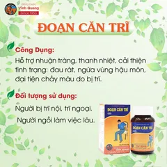 Đoạn Căn Trĩ VĨNH QUANG hộp 60 viên - Hỗ trợ giảm trĩ nội, trĩ ngoại, đại tiện chảy máu do trĩ