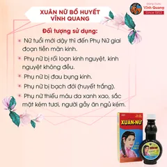 Combo 6 chai Xuân Nữ Bổ Huyết VĨNH QUANG 280ml - Điều hòa kinh nguyệt, liệu trình 1 tháng