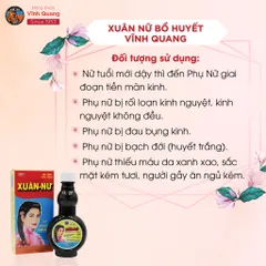 Combo 3 chai Xuân Nữ Bổ Huyết VĨNH QUANG 280ml - Điều hoà kinh nguyệt, đau bụng kinh, bổ máu