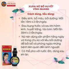 Combo 3 chai Xuân Nữ Bổ Huyết VĨNH QUANG 280ml - Điều hoà kinh nguyệt, đau bụng kinh, bổ máu