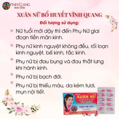 Xuân Nữ Bổ Huyết VĨNH QUANG - Hộp 40 viên - Điều hoà kinh nguyệt, đau bụng kinh, bế kinh, tắc kinh