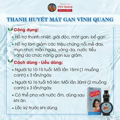 Combo 3 chai Thanh Huyết Mát Gan VĨNH QUANG - Thanh nhiệt, mát gan - chai 280ml