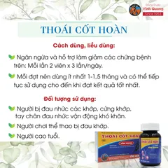 Thoái Cốt Hoàn hộp 60 viên Hỗ trợ giảm đau nhức xương khớp do vận động, đá bóng, thể thao