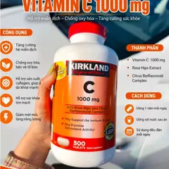 500 Viên Uống Bổ Sung Vitamin C Kirkland Signature 1000mg Tăng Đề Kháng, Sáng Da