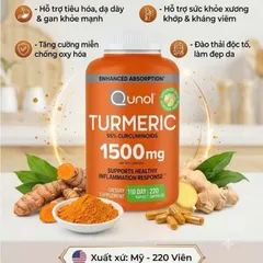220 Viên nghệ TUMERIC CURCUMIN QUNOL 1500mg của Mỹ