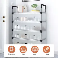 Giá/ Kệ Giày Dép Inox Có Vách Ngăn Chắn Bụi 5 Tầng 