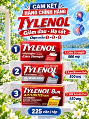 VIÊN UỐNG HỖ TRỢ GIẢM ĐAU, HẠ SỐT TYLENOL (HỘP 225 VIÊN) – CHUẨN NỘI ĐỊA MỸ