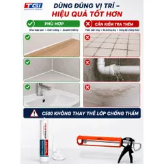Combo Keo Trám Khe Nhà Vệ Sinh + Súng JS121 – Xử Lý Khe Bong, Hạn Chế Nước Ngấm Mép Sàn