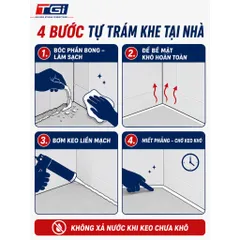 Combo Keo Trám Khe Nhà Vệ Sinh + Súng JS121 – Xử Lý Khe Bong, Hạn Chế Nước Ngấm Mép Sàn