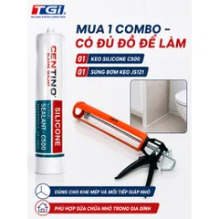 Combo Keo Trám Khe Nhà Vệ Sinh + Súng JS121 – Xử Lý Khe Bong, Hạn Chế Nước Ngấm Mép Sàn