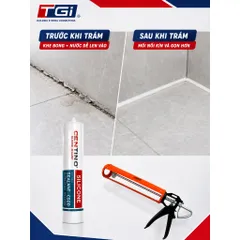 Combo Keo Trám Khe Nhà Vệ Sinh + Súng JS121 – Xử Lý Khe Bong, Hạn Chế Nước Ngấm Mép Sàn