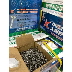 [Combo 50] Vít Tự Khoan Inox 410 M4.2x19mm Đầu Bằng | Ren Mịn, Bắn Nhôm Kính, Cơ khí, Dân dụng