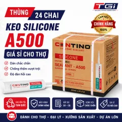 [Giá Sỉ] Thùng 24 Chai Keo Silicone Centino A500 Màu Đen, Trắng Sữa, Nâu Cafe, Nâu vân gỗ, Xám Đá