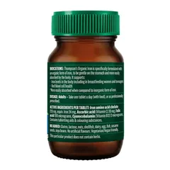 Thompson's Organic Iron 24mg - Hỗ trợ duy trì mức sắt ổn định và chất lượng máu khỏe mạnh chính hãng Úc