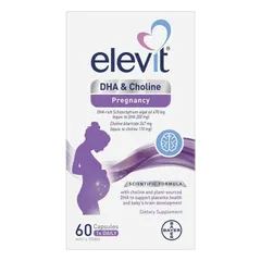 Elevit DHA + Choline Pregnancy - Hỗ trợ phát triển não bộ và hệ thần kinh trung ương của thai nhi bổ sung dưỡng chất thiết yếu cho mẹ bầu chính hãng Úc