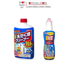 Combo chai tẩy lồng máy giặt 550g và gel tẩy rửa đường ống cống nhà vệ sinh 400g siêu sạch 868834