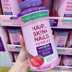 Kẹo Dẻo Nature's Bounty Hair, Skin & Nails Gummies Advanced 6000mcg 230Viên Mẫu Mới