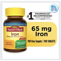Viên uống Nature Made Iron sắt 365 viên của Mỹ (Cam kết hàng chính hãng USA)