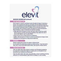 Elevit Pre-conception Pregnancy - Vitamin tổng hợp dành cho giai đoạn chuẩn bị mang thai và toàn bộ thai kỳ chính hãng Úc