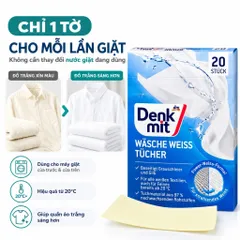 Giấy Giặt Tẩy Trắng Quần Áo Denkmit Đức, Giữ Quần Áo Sáng Đẹp Bền Màu Hiệu Quả, Tiết Kiệm Thời Gian Giặt Dũ