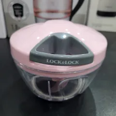 Máy xay tỏi ớt mini cầm tay LocknLock Lưỡi Xay Bén Dễ Vệ Sinh Màu Hồng 400ml CKS308PIK