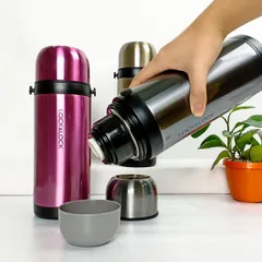 Bình Giữ Nhiệt LocknLock 1 Lít Có Quai Xách Cao Cấp Có Nắp Làm Cốc 3 Màu LHC1439- Chính Hãng