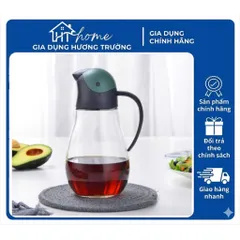 Bình Thủy Tinh Rót Dầu LocknLock CKO201 550ml nắp xanh