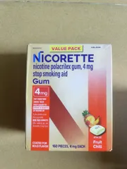 KẸO CAO SU NICORETTE GUM 4MG (HỘP 160 VIÊN) – CHUẨN NỘI ĐỊA MỸ