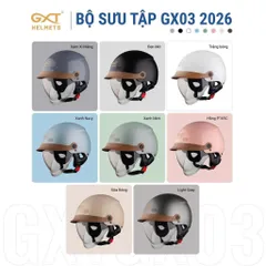 Nón bảo hiểm GXT GX03 1/2 đầu kính âm, nón bảo hiểm cao cấp chống UV,đạt chuẩn QCVN,hàng chính hãng