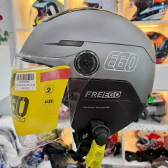 Mũ Bảo Hiểm Nửa Đầu EGO E24 Màu Titanium Có Kính Âm Vỏ ABS Siêu Nhẹ 700g Lót Tháo Rời