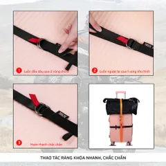 Dây Đai Đa Năng ZDK MK05, Dây Ràng Hành Lý, Cố Định Đồ Đạc, Dây Poly Bóng Chắc Chắn, Khóa Chữ D Inox