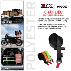 Dây Đai Đa Năng ZDK MK05, Dây Ràng Hành Lý, Cố Định Đồ Đạc, Dây Poly Bóng Chắc Chắn, Khóa Chữ D Inox