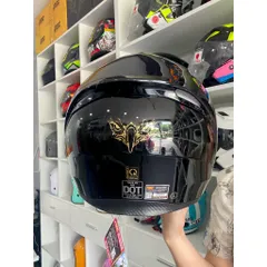 Mũ Bảo Hiểm-Nón Bảo Hiểm Fullface ROC 05 Đen Bóng Hàng Chính Hãng Cực Ngầu