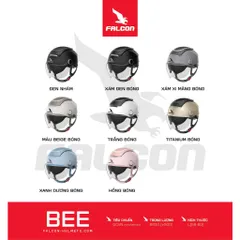 Mũ Bảo Hiểm-Nón Bảo Hiểm Nửa Đầu POC Falcon BEE Mới Nhất 2024 Màu Xám Xĩ Măng Bóng Unisex Hiện Đại