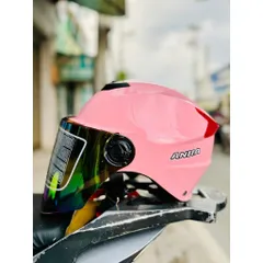 Mũ Bảo Hiểm Nửa Đầu ANDA HELMET Màu Hồng Bóng, Bảo Hành Chính Hãng 1 Năm [Tặng tem ]