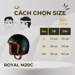 Mũ bảo hiểm-Nón bảo hiểm 3/4 Royal M20C màu xanh ngọc xám-lót tháo rời dễ dàng vệ sinh