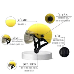 (FORM NHỎ) Nón bảo hiểm nửa đầu có kính HPRO HP02K nhiều màu form nhỏ vòng đầu dưới 56cm