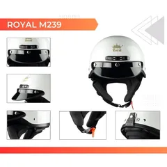 Nón bảo hiểm nửa đầu Royal M779 phong cách Retro có đệm tai che nắng (Nón form lớn)