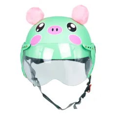 Mũ bảo hiểm trẻ em VARO- Heo có tai, kính che 1/2 mặt cute (từ 3 tuổi -6 tuổi)