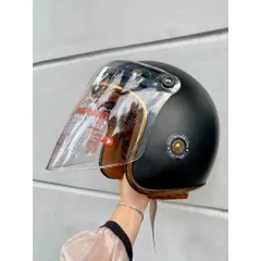 Combo Nón bảo hiểm 3/4 Royal M20C màu đen nhám gắn kính rời chống nắng, chống bụi tiện lợi