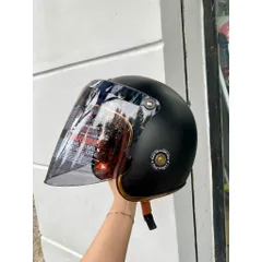 Combo Nón bảo hiểm 3/4 Royal M20C màu đen nhám gắn kính rời chống nắng, chống bụi tiện lợi