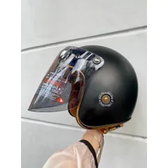 Combo Nón bảo hiểm 3/4 Royal M20C màu đen nhám gắn kính rời chống nắng, chống bụi tiện lợi