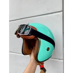 Combo Nón bảo hiểm 3/4 Royal M20C màu xanh ngọc gắn kính siêu đẹp, tiện lợi