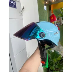 Nón Bảo Hiểm 1/2 Đầu ANDA HELMET Xanh Bóng Cực Đẹp,Bảo Hành Chính hãng 1 Năm[Tặng tem]