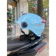 Nón Bảo Hiểm 1/2 Đầu ANDA HELMET Xanh Bóng Cực Đẹp,Bảo Hành Chính hãng 1 Năm[Tặng tem]