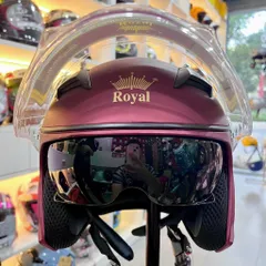 Mũ bảo hiểm 3/4 M268 2 Kính Chính Hãng ROYAL Màu Đỏ Đô - Nón bảo hiểm 2 Kính Cao Cấp ,Tiện lợi