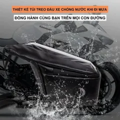 Túi treo đầu xe da Simili chống thấm, cảm ứng siêu mượt - Túi treo xe đi phượt, xe ôm, shipper