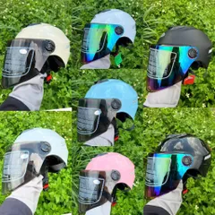 Nón Bảo Hiểm-Mũ Bảo Hiểm Nửa Đầu ANDA HELMET Chính Hãng Kính Dài, Nhiều Màu[Tặng tem ]