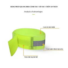 Bó ống quần phản quang, xà cạp bó ống quần, dùng đi phượt, dã ngoại