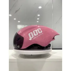 Nón Thể Thao POC 01 Màu Hồng Chữ Trắng Thời Trang Có Kèm Kính và Tặng Bộ Lót Rời Thay Thế.